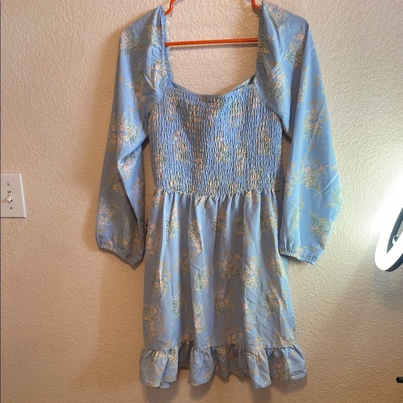 Lily Rose Blue Ruffled Wrap Sundress - Picture 7 of 7